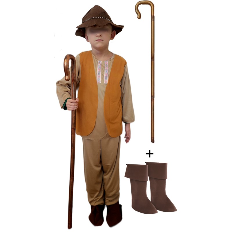 KOSTIUM PASTUSZEK PASTERZ SZOPKA 125-134 beż extra buty laska pastorał OL