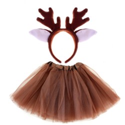 KOSTIUM RENIFER JELONEK ROGI KK + SPÓDNICA 40cm CIEMNY BRĄZ SZOPKA JASEŁKA