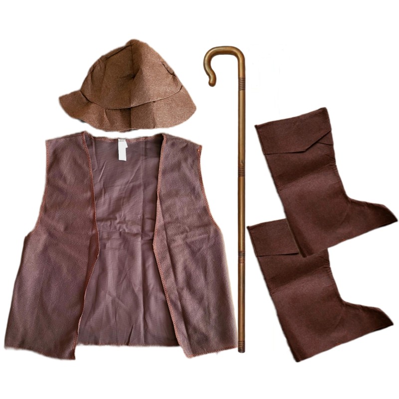 zestaw dla pastuszka jasełka szopka kamizelka czapka laska nak na buty