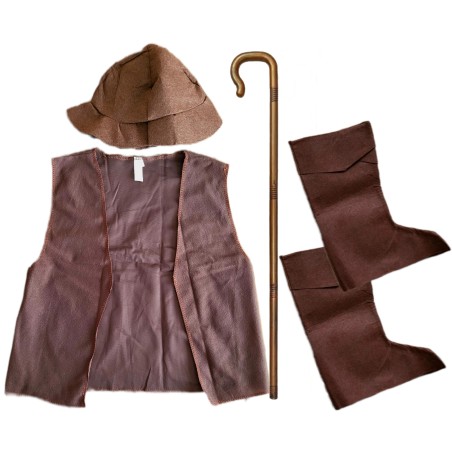 zestaw dla pastuszka jasełka szopka kamizelka czapka laska nak na buty