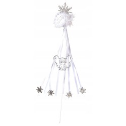 KOSTIUM STRÓJ ŚNIEŻYNKA 3el spódnica 40cm podszewka różdżka opaska