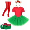 KOSTIUM ELF ELFKI ELFA ŚWIĘTA 5EL 122 128 134 40CM
