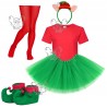 KOSTIUM ELF ELFKI ELFA ŚWIĘTA 5EL 122 128 134 40CM