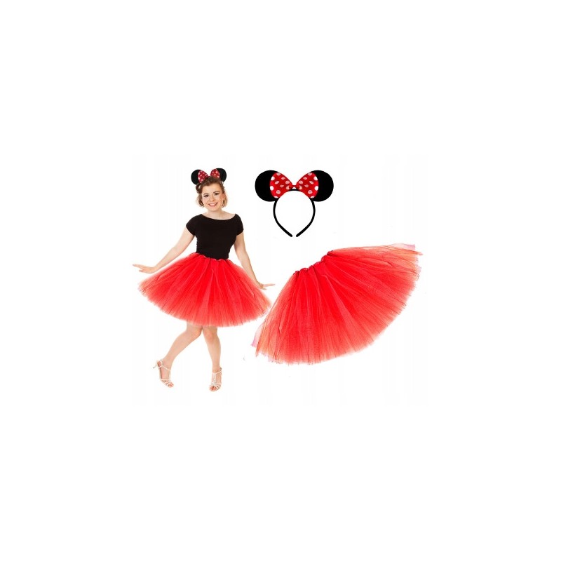 KOSTIUM MYSZKA MIKI MINNIE MINI 40CM CZERWONA 2eb