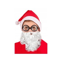 KOSTIUM ZEST. MAŁEGO MIKOŁAJA OKULARY CZAPKA BRODA