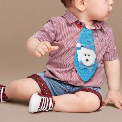 KRAWAT ŚWIĄTECZNY DZIECIĘCY ŚWIĘTA MIŚ POLARNY