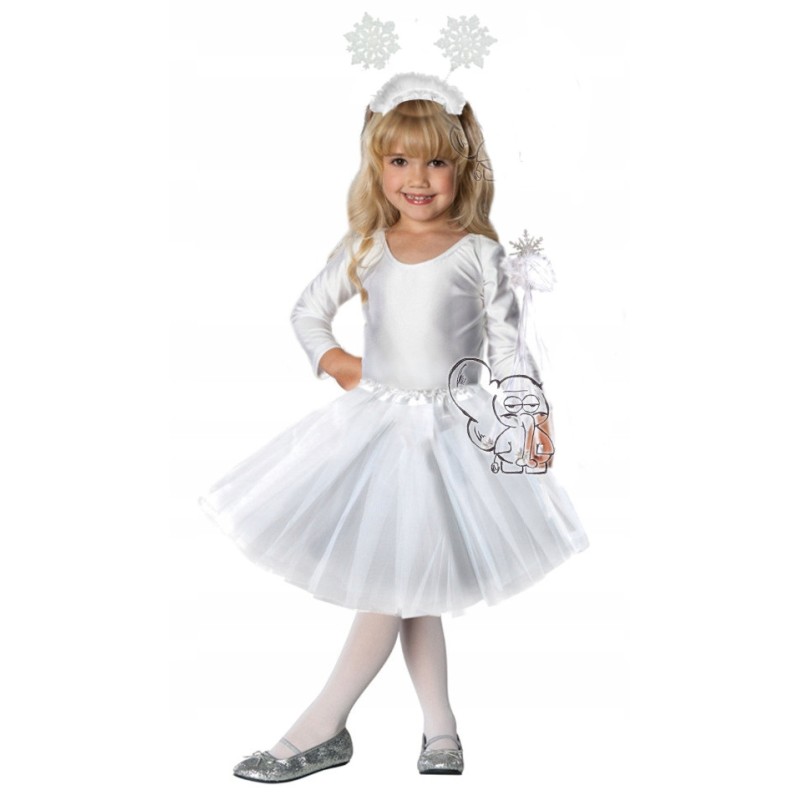 KOSTIUM STRÓJ ŚNIEŻYNKA 40cm ŚNIEŻKA podszewka opaska