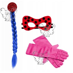ZESTAW STRÓJ WARKOCZ MASKA RĘKAWICZKI BIEDRONKA