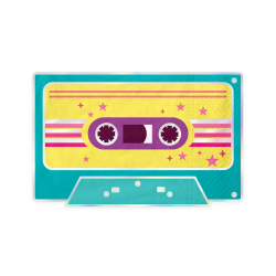 zestaw retro disco party lata 80te 33szt talerze kubki słomki girlandy serwetki pojemni