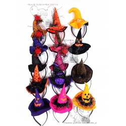kapelusz CZAROWNICY opaska HALLOWEEN RÓŻ PAJĘCZYNA