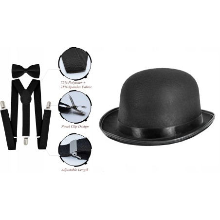 komplet dla pary 8EL lata 20 retro MELONIK rękawiczki boa szelki