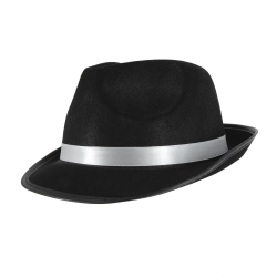 KOSTIUM GANGSTER RETRO LATA 20 MUSZKA SZELKI KAPELUSZ czarny rękawiczki