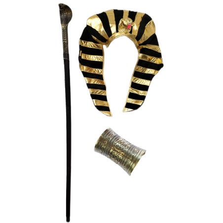 akcesoria faraona czapka nemes berło nadgarstnik metal motyw wąż uniw