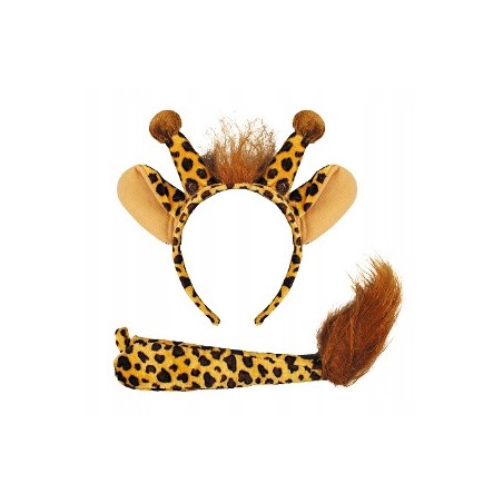 STRÓJ KOSTIUM ŻYRAFY ŻYRAFA OPASKA I OGON 2EL.