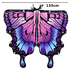 KOSTIUM STRÓJ MOTYLA MOTYL róż nieb 135x110 maska koronka opaska czułki