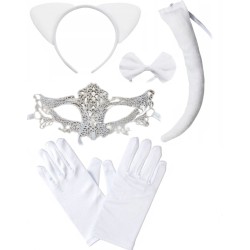 KOSTIUM kotka KOTA USZY OGON RĘKAWICZKI MASKA