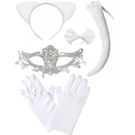 KOSTIUM kotka KOTA USZY OGON RĘKAWICZKI MASKA