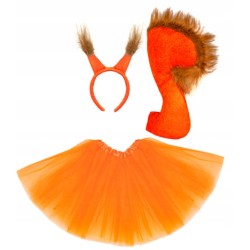 KOSTIUM STRÓJ WIEWIÓRKA spódnica 40 4 el rękawiczki łapy włochate