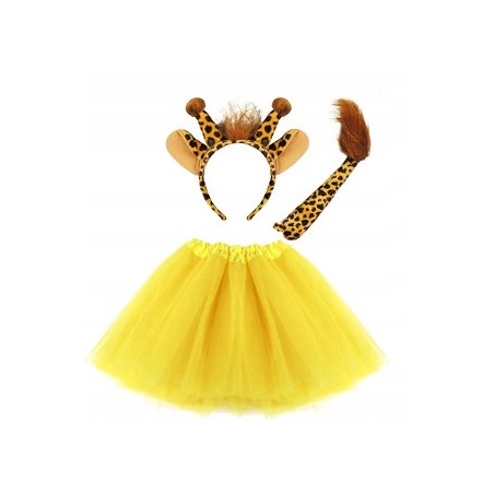 STRÓJ KOSTIUM ŻYRAFY ŻYRAFA żółta 40cm 3el podszewka