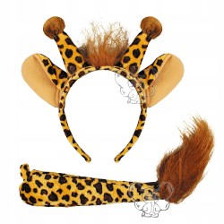 STRÓJ KOSTIUM ŻYRAFY ŻYRAFA OPASKA I OGON 2EL.
