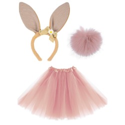 STRÓJ KRÓLIKA KRÓLIK WIELKANOC tradycyjny beż/róż 3el