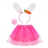 KOSTIUM ZAJĄC KRÓLIK MARCHEW C. RÓŻOWY FALBANA 3EL