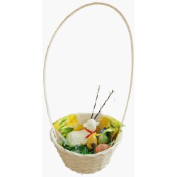 KOSZYK drewniany kompletny zestaw 22el baranek pisanki