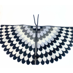 strój KOSTIUM ptaka kukułka pstrokata duży filc peleryna i maska 3D