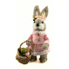 ZAJĄC SŁOMIANY STOJĄCY 25 CM z koszykiem wielkanocny