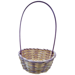 KOSZYK drewniany  w kolorze naturalno - lawendowym