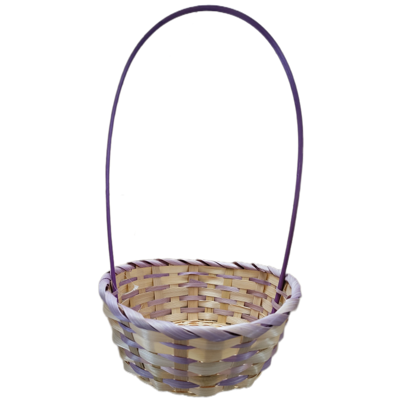 KOSZYK drewniany  w kolorze naturalno - lawendowym