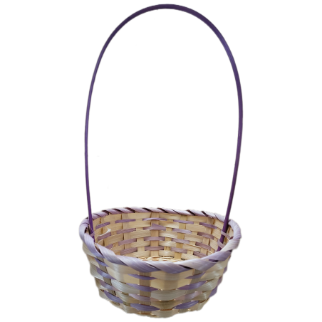 KOSZYK drewniany  w kolorze naturalno - lawendowym