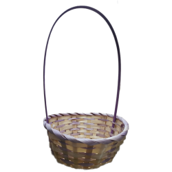 KOSZYK drewniany  w kolorze naturalno - lawendowym