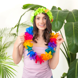 GIRLANDY WIEŃCE HAWAJSKIE kwiaty multikolor mega 115/10 x12
