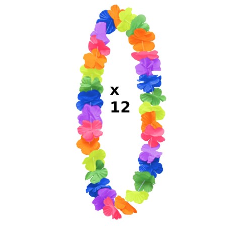 GIRLANDY WIEŃCE HAWAJSKIE kwiaty wielokolorowe x12 zestaw