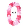 zestaw x 12 LEIS girlandy wieńce hawajskie kwiaty róż 115/10CM MEGA
