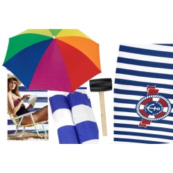 zwataw PARASOL PLAŻOWY PARAWAN 12M MŁOTEK RĘCZNIK kolorowe