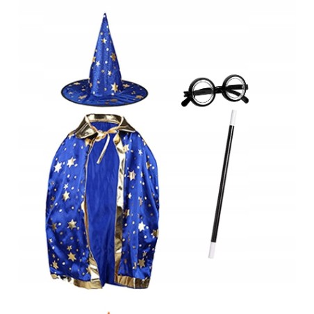 KOSTIUM CZARODZIEJ GWIAZDY OKUL RÓŻDŻ PELER KAP NB