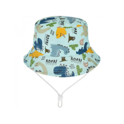 KAPELUSZ PLAŻOWY ze sznurkiem zielony czapka dinozaury 52 54