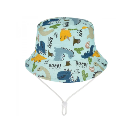 KAPELUSZ PLAŻOWY ze sznurkiem zielony czapka dinozaury 52 54