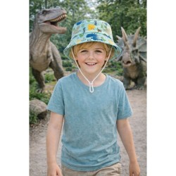 KAPELUSZ PLAŻOWY ze sznurkiem zielony czapka dinozaury 52 54