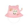 KAPELUSZ PLAŻOWY ze sznurkiem kotek z ogonkiem róż