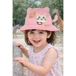 KAPELUSZ PLAŻOWY ze sznurkiem kotek z ogonkiem róż