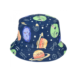 KAPELUSZ PLAŻOWY 2 stronny wzór kosmos planety 2w1