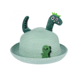 KAPELUSZ dziecięcy zielony dinozaur 3d
