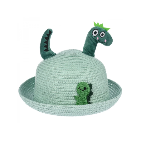 KAPELUSZ dziecięcy zielony dinozaur 3d
