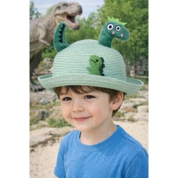 KAPELUSZ dziecięcy zielony dinozaur 3d