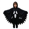 peleryna czarna z kapturem "boo" zjawa, duch, halloween świeci 128-135 xl