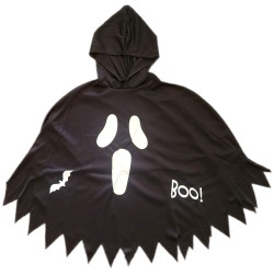 peleryna czarna z kapturem "boo" zjawa, duch,  świeci M + mega wiaderko na