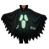 peleryna czarna z kapturem "boo" zjawa, duch, halloween świeci 110-116 M